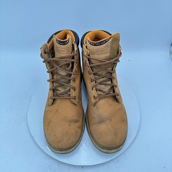 Timberland Pro Men Size 10.5M Brown Tan Black Leather 6" Lace Up Ankle Boot - Picture 3 of 11